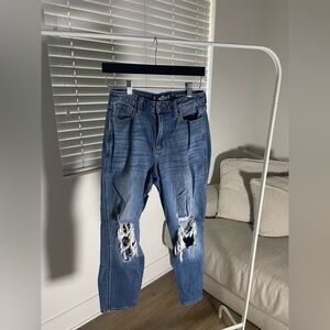 Hollister Relaxed Fit Ripped Blue Jeans